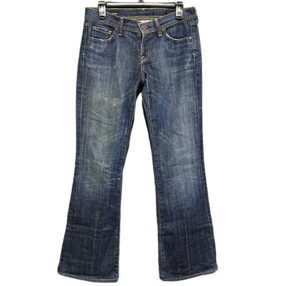 Citizens of Humanity Low Waist Flare Jeans Ingrid Stretch #002 Dark Wash Size 28